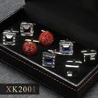 4 Pair Set: Alloy Cufflinks (various Designs) Xk2001 - 4 Pair - Silver - One Size