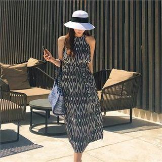 Halter Patterned Long Dress