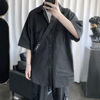 Elbow-sleeve Cargo Shirt Jacket