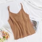 Dot V-neck Single-breasted Camisole Top