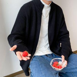 Long Sleeve Turtleneck Plain Corduroy Jacket