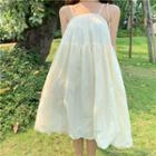Plain Loose-fit Sleeveless Dress Dress - As Figure - One Size