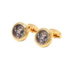 Fashion High-end Plated Gold Balance Movement Mens Cufflinks Golden - One Size