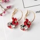 Faux Crystal Alloy Flower Dangle Earring