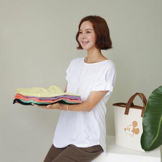 Pleated-cuff Loose-fit T-shirt