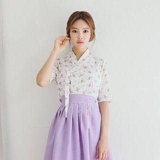 Modern Hanbok Violet Skirt 2 Pieces Set