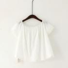 Off-shoulder Eyelet-lace Top
