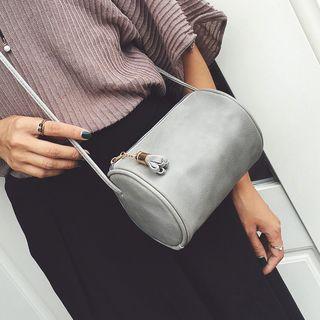 Faux Leather Barrel Bag