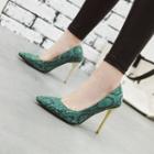 Printed Faux Leather High-heel Pumps