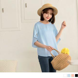 Flutter Sleeve Cutout-back Top