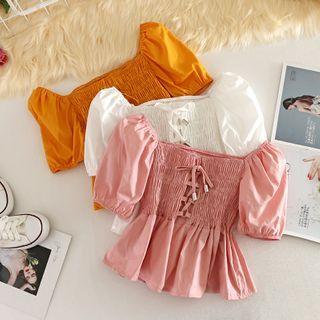 Square Neckline Pleated Top