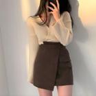 Cropped V-neck Sweater / Mini Skort / Set