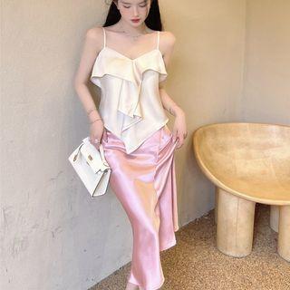 Ruffled Camisole Top / Midi Skirt