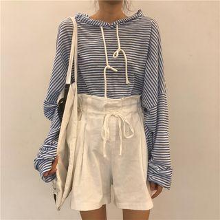 Pinstriped Hooded T-shirt / Shorts