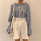 Pinstriped Hooded T-shirt / Shorts