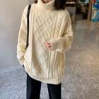 Turtleneck Cable-knit Oversize Sweater