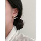 Rhinestone Faux Pearl Alloy Earring 1 Pair - Gold Needle - Silver - One Size