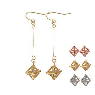 Alloy Caged Rhinestone Dangle Earring