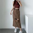 Detachable Midi A-line Skirt