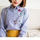 Embroidery Striped Shirt