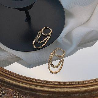 Alloy Chain Layered Dangle Earring Gold - One Size