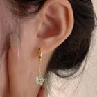 Rhinestone Flower Drop Earring 1 Pair - Earring - Gold - One Size