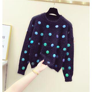 Sequined Round-neck Sweater