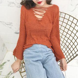 Crisscross Wide-sleeve Sweater
