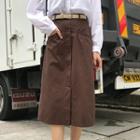 Buttoned Midi H-line Skirt