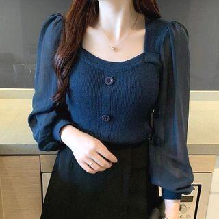 Long-sleeve Mesh Cardigan