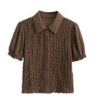 Short-sleeve Knit Crop Shirt