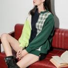 Color-block Asymmetric Long-sleeve Sweatshirt