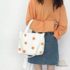 Canvas Polka Dot Crossbody Bag Orange Dots - White - One Size