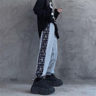 Leopard Print Panel Harem Pants