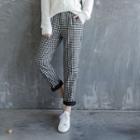 Fleece Check Pleated Pants