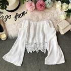 Off-shoulder Bell-sleeve Lace Blouse