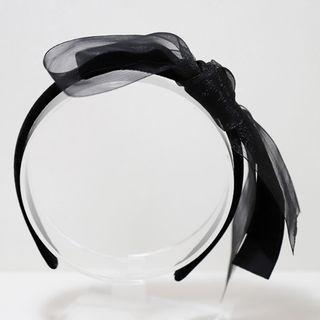 Mesh & Velvet Headband Black - One Size