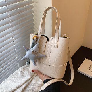 Faux Leather Bucket Bag / Bag Charm / Set