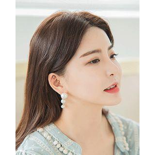 Faux-pearl Tiered Earrings One Size