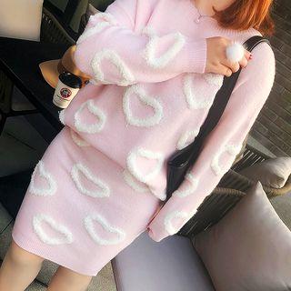 Set: Heart Long-sleeve Top + Mini Skirt