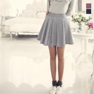 Gingham A-line Skirt