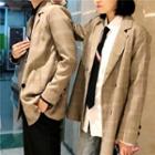 Couple Matching Plaid Double Breasted Blazer