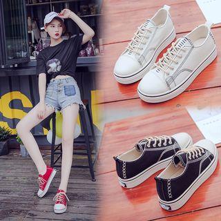 Contrast Stitching Canvas Sneakers