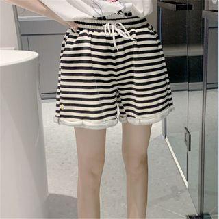 Striped High Waist Wide Leg Shorts