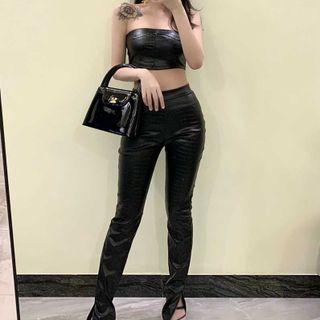 Set : Tube Top + High-waist Pants