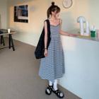 Plaid A-line Dress Black - One Size