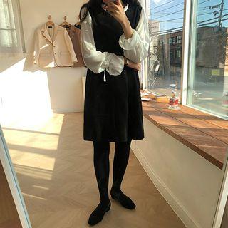 Round-neck Mini Pinafore Dress