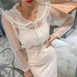 Capelet Frilled See-through Blouse