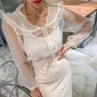 Capelet Frilled See-through Blouse
