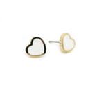 Inlay Heart Ear Studs Black - One Size